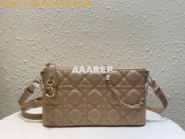 Replica Dior Midi Mini Bag Cannage Lambskin S6006 Biscuit 6