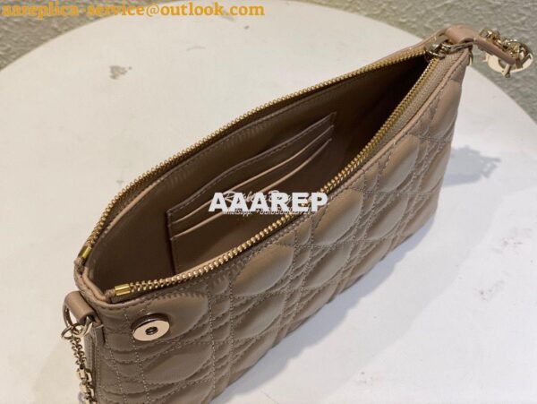 Replica Dior Midi Mini Bag Cannage Lambskin S6006 Biscuit 7