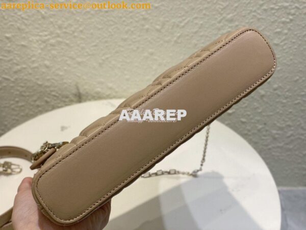 Replica Dior Midi Mini Bag Cannage Lambskin S6006 Biscuit 9