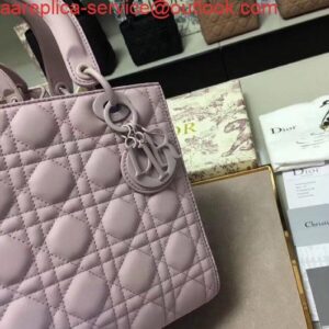 Replica Dior M0565 Medium Lady Dior Cannage Calfskin Bag Pink 2