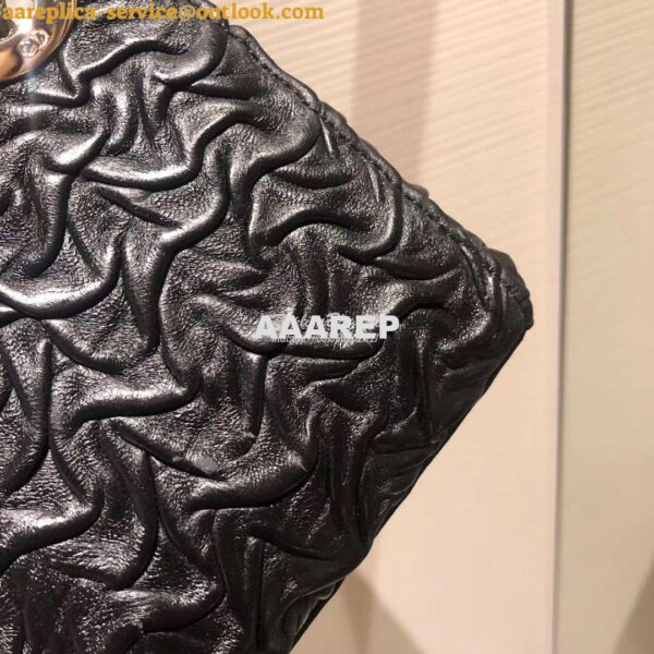 Replica Dior Mini Black Lady Dior Wavy Shiny Crinkled Lambskin Bag M0 7