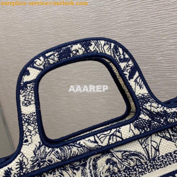 Replica Dior Mini Book Tote Blue Toile de Jouy Embroidery S5475 5