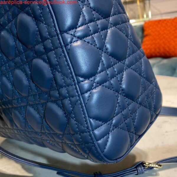 Replica Dior M0566 Large Lady Dior Bag Blue Cannage Lambskin 7