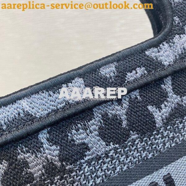 Replica Dior Mini Book Tote S5475 Gray Mizza Embroidery 4