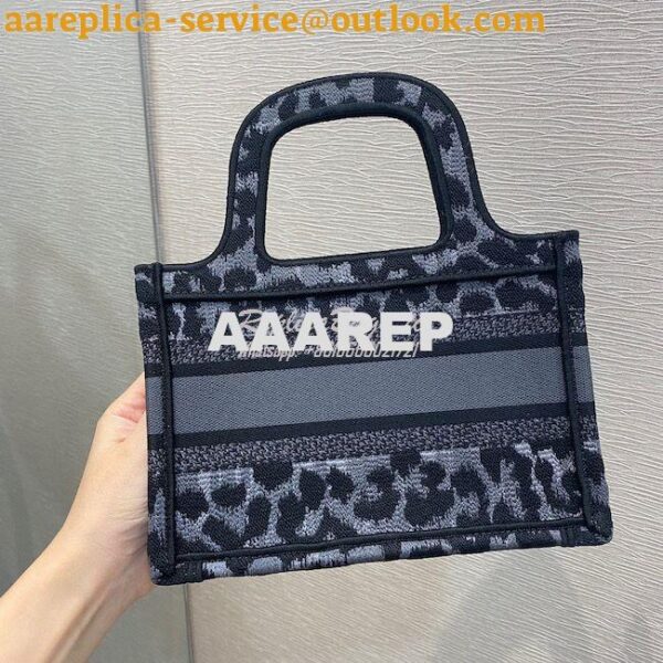 Replica Dior Mini Book Tote S5475 Gray Mizza Embroidery 6