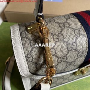 Replica Gucci Ophidia GG small top handle bag 651055 Beige and White 2