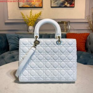 Replica Dior M0566 Large Lady Dior Bag White Cannage Lambskin 2