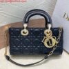 Replica Dior M0566 Large Lady Dior Cannage Calfskin Bag Blue