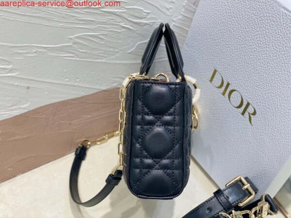 Replica Dior M0613 Small Lady D-joy Bag Black Cannage Lambskin 5