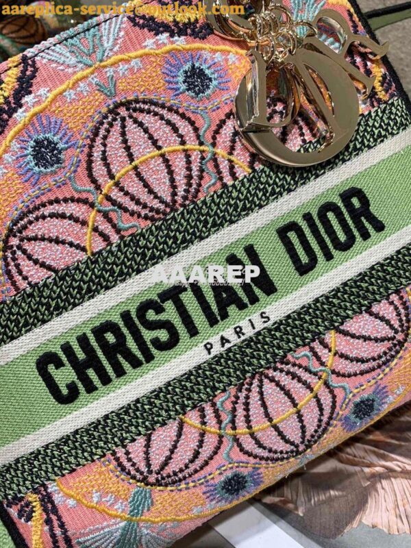 Replica Dior Medium Lady D-lite Bag Multicolor Dior in Lights Embroide 4