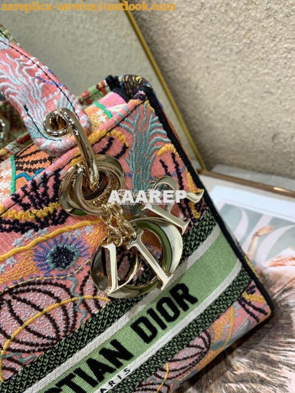 Replica Dior Medium Lady D-lite Bag Multicolor Dior in Lights Embroide 5