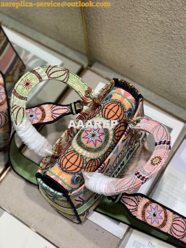 Replica Dior Medium Lady D-lite Bag Multicolor Dior in Lights Embroide 6