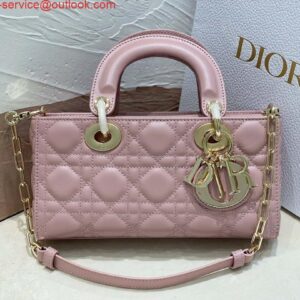 Replica Dior M0613 Small Lady D-joy Bag Pink Cannage Lambskin