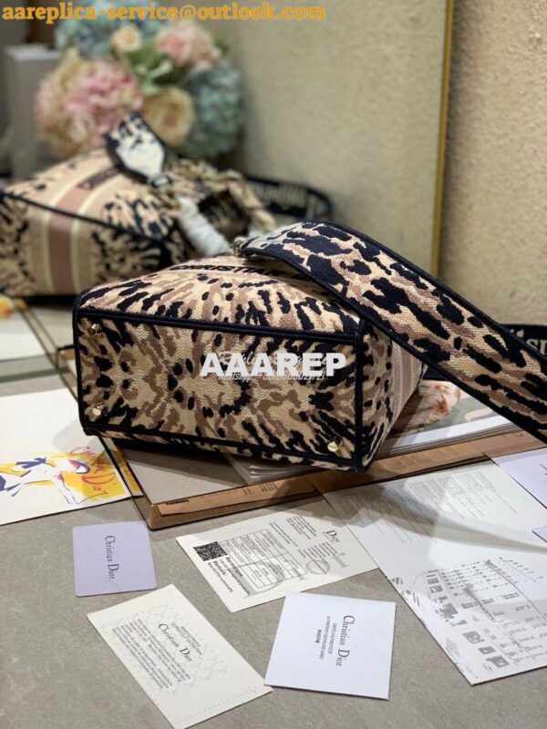 Replica Dior Medium Lady D-lite Bag Multicolor Tie & Dior Embroidery 4