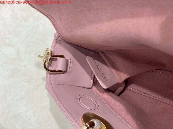 Replica Dior M0613 Small Lady D-joy Bag Pink Cannage Lambskin 9
