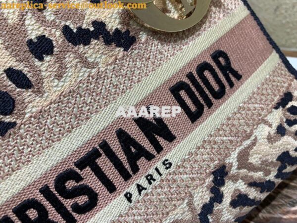 Replica Dior Medium Lady D-lite Bag Multicolor Tie & Dior Embroidery 10