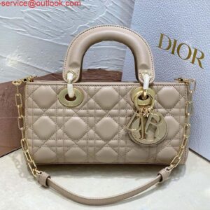 Replica Dior M0613 Small Lady D-joy Bag Sand Colored Cannage Lambskin