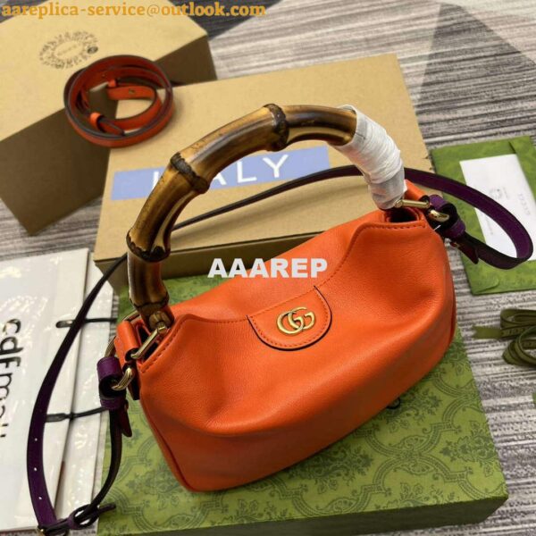 Replica Gucci 746251 Gucci Diana Small Shoulder Bag Orange 4