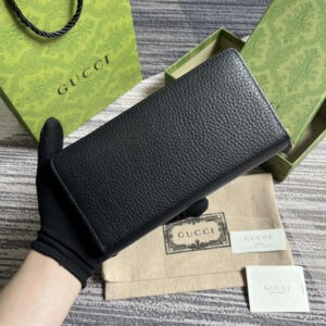 Replica Gucci 750458 Zip wallet with Interlocking G python bow Black