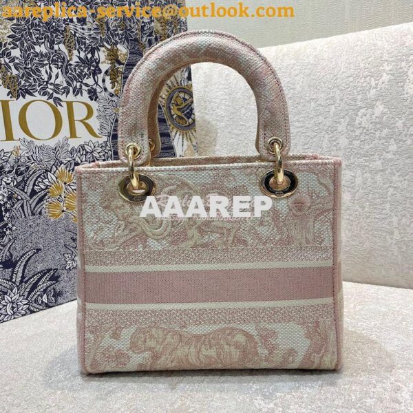 Replica Dior Medium Lady D-Lite Bag Rose Des Vents Toile de Jouy Embro 8