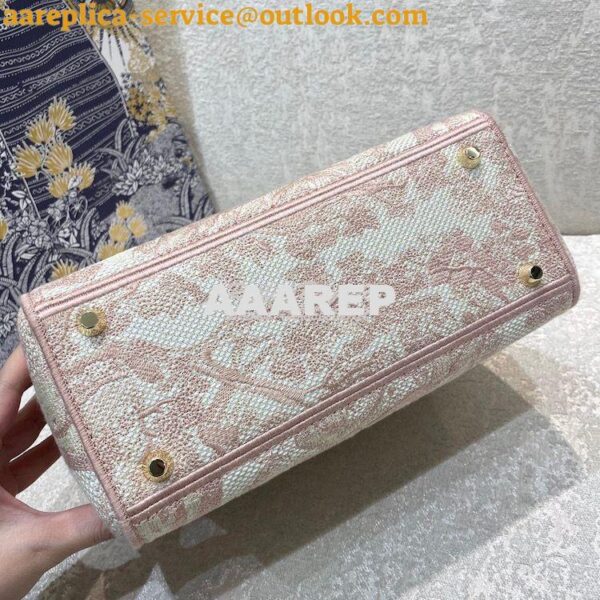 Replica Dior Medium Lady D-Lite Bag Rose Des Vents Toile de Jouy Embro 9