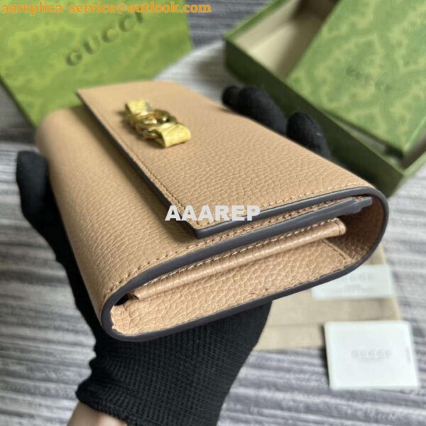 Replica Gucci 750461 Wallet With Interlocking G Python Bow Rose beige 6