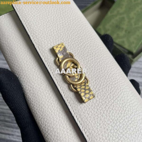 Replica Gucci 750461 Wallet With Interlocking G Python Bow White 7