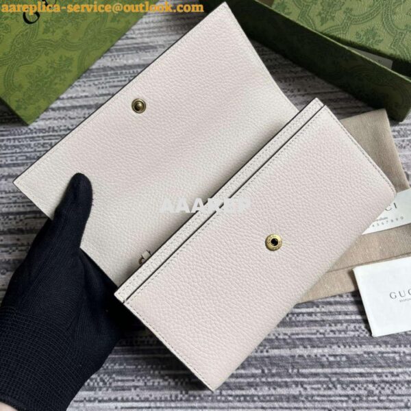 Replica Gucci 750461 Wallet With Interlocking G Python Bow White 8