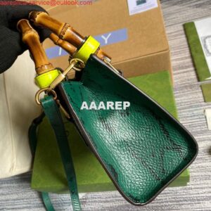 Replica Gucci Diana Mini Tote Bag Snake Top Handle Bag Gucci ‎655661 Green 2