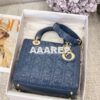 Replica Dior Medium Lady Dior Flap Cover Patent Calfskin Bag M0565 Gre 2