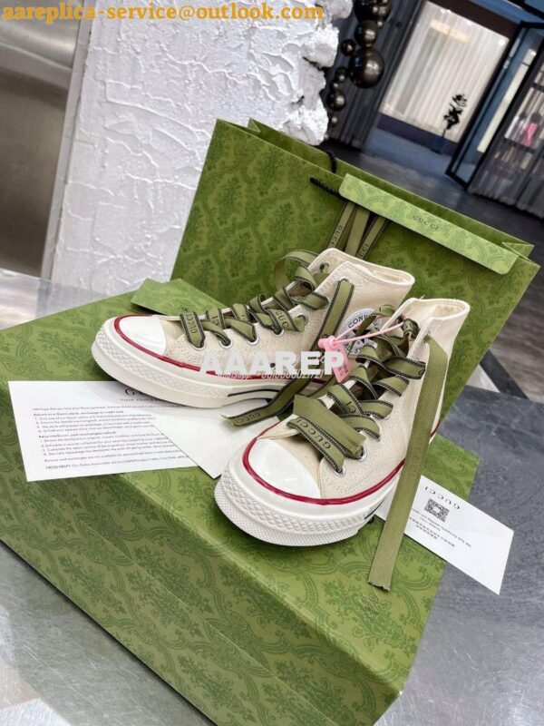 Replica Gucci x Converse Collection High Top Sneaker C517 Beige 7