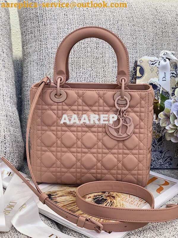 Replica Dior Medium Lady Dior Ultra-Matte Nude Tote Bag M0565 2