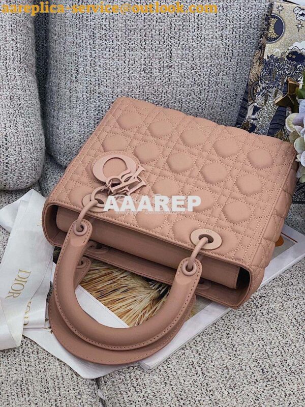 Replica Dior Medium Lady Dior Ultra-Matte Nude Tote Bag M0565 5