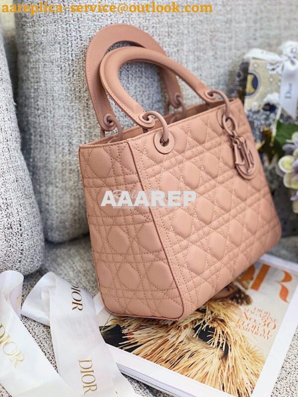 Replica Dior Medium Lady Dior Ultra-Matte Nude Tote Bag M0565 9