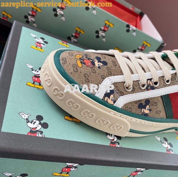 Replica Men Women's Gucci Tennis 1977 Sneaker 606110 Beige Ebony Micke 7