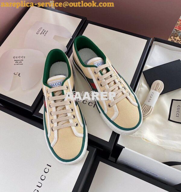 Replica Men Women's Gucci Tennis 1977 Sneaker 606110 Butter 2