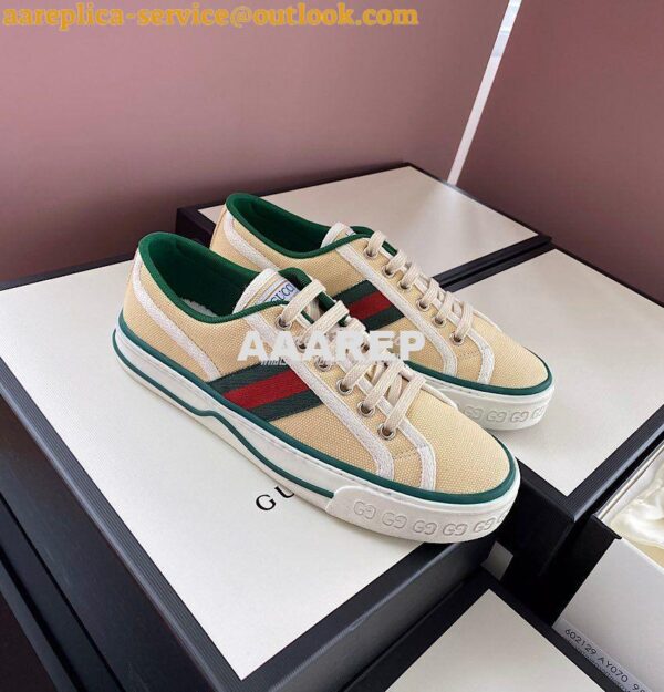 Replica Men Women's Gucci Tennis 1977 Sneaker 606110 Butter 3