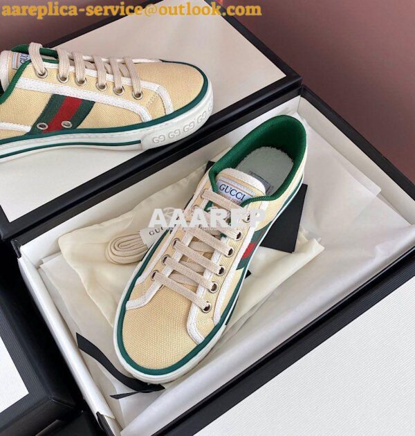 Replica Men Women's Gucci Tennis 1977 Sneaker 606110 Butter 4