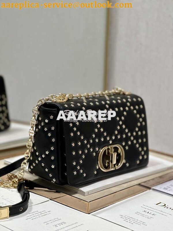 Replica Dior Medium Large Caro Bag Black Gold Lucky Star Cannage Lambs 2