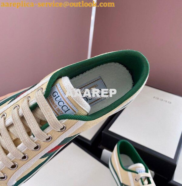 Replica Men Women's Gucci Tennis 1977 Sneaker 606110 Butter 8