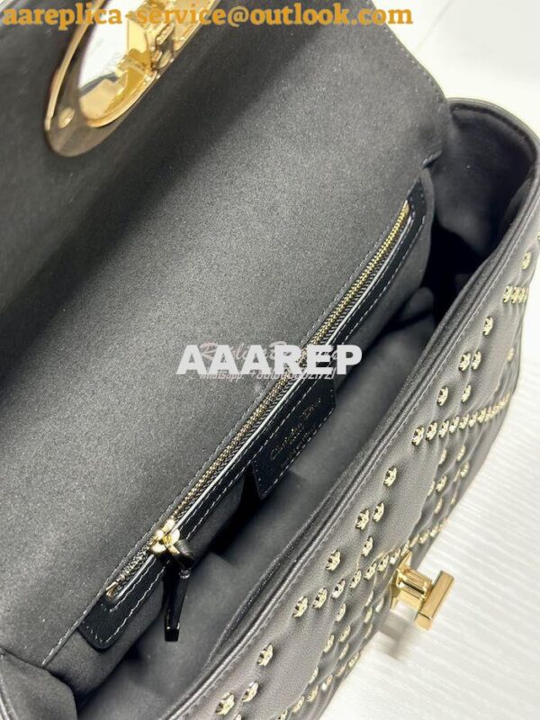 Replica Dior Medium Large Caro Bag Black Gold Lucky Star Cannage Lambs 6