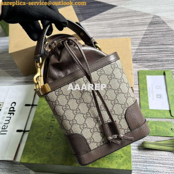 Replica Gucci 752583 Ophidia GG Bucket Bag Brown 2