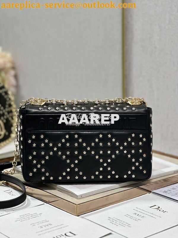 Replica Dior Medium Large Caro Bag Black Gold Lucky Star Cannage Lambs 8