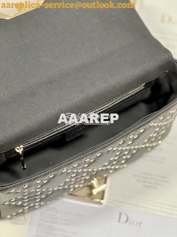 Replica Dior Medium Large Caro Bag Black Gold Lucky Star Cannage Lambs 15