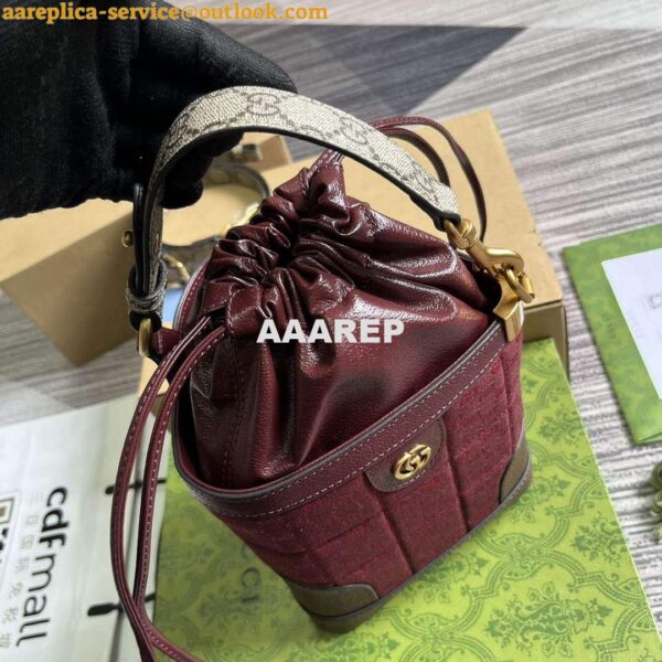 Replica Gucci 752583 Ophidia GG Bucket Bag Red 7