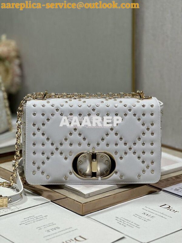 Replica Dior Medium Large Caro Bag Latte Gold Lucky Star Cannage Lambs