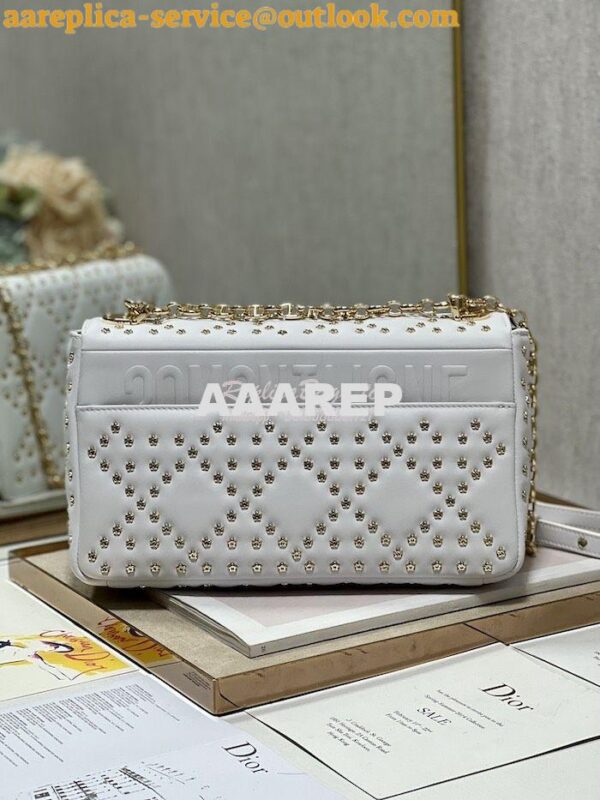 Replica Dior Medium Large Caro Bag Latte Gold Lucky Star Cannage Lambs 18