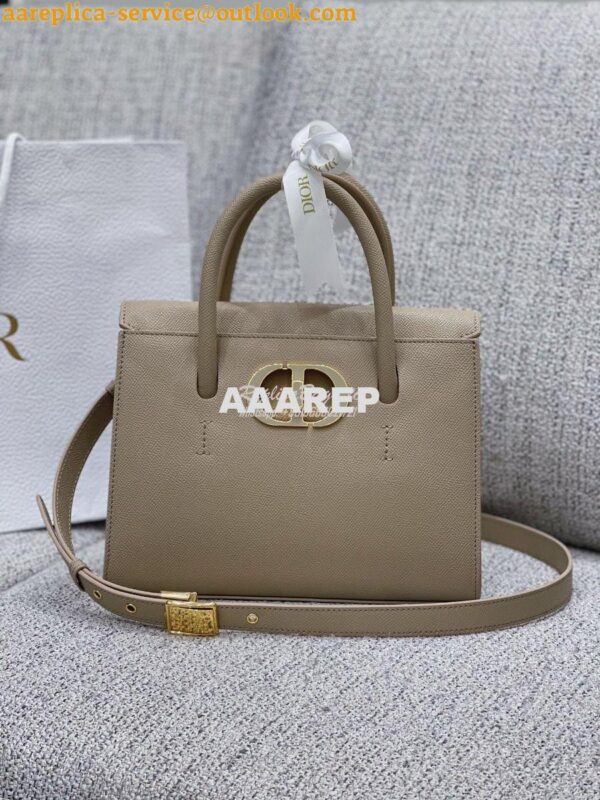 Replica Dior Medium St Honoré Tote Beige Grained Calfskin M9321U