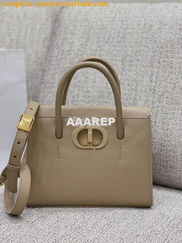Replica Dior Medium St Honoré Tote Beige Grained Calfskin M9321U 2