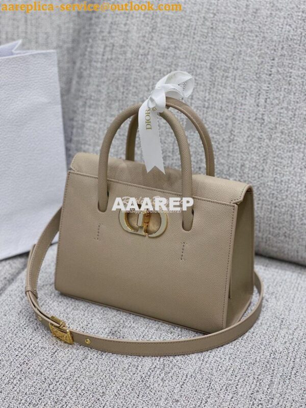 Replica Dior Medium St Honoré Tote Beige Grained Calfskin M9321U 3